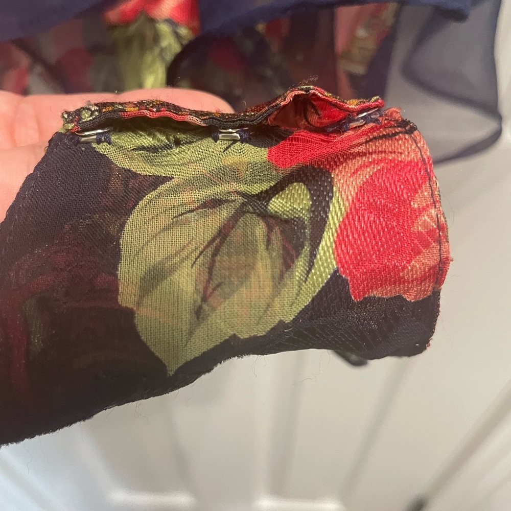 Victoria's Secret Red and Blue Sexy Chemise Sheer Teddy with Floral Design - Picture 2 of 9